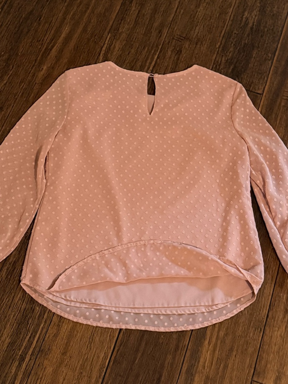Like new never worn - Woven Dot-Print Long Sleeve Blouse - Dusty Pink - Picture 2 of 3